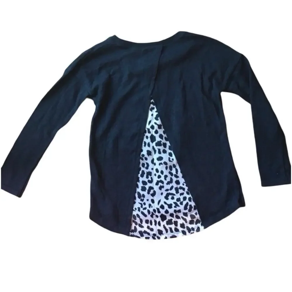 NWOT Mixed Material Knit Top Size 7/8